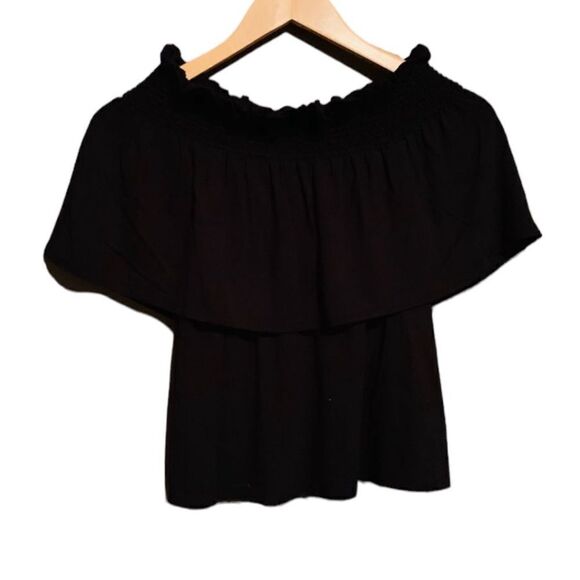 Rebecca Minkoff black off the shoulder tee. Size small - Picture 5 of 6